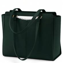 NEWHEY Handbag For Women Large Laptop Tote Bag 14 Inch Waterproof PU Leather School Ladies Handbag With Zipper Pocket Work Shoulder Bags For Shopping Office Travel Business - Multicolor - View 4