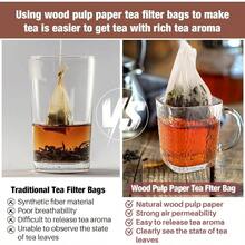 300 PCS Empty Tea Bags Loose Tea - Disposable Tea Bags White Natural Bulk Fillable Empty Tea Bags With String Empty Tea Bag Tea Coffee Spice Cooking - Initial - View 4