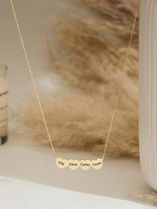 Dây chuyền mặt dây chuyền hình trái tim khắc tên theo yêu cầu, mặt dây chuyền hình trái tim cá nhân hóa từ 1-4 chữ cái, trang sức nữ, khắc độc đáo từ 1-4 tên khác nhau, dây chuyền mặt dây chuyền hình trái tim bằng thép không gỉ mạ bạc/vàng, thích hợp làm quà tặng sinh nhật, Ngày Valentine, Halloween, Giáng sinh. - Nhiều màu - Xem 6