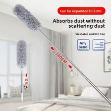 1 件吊扇除尘器带延长杆、清洁刷、家用天花板除尘器、可拆卸和可清洗超细纤维吊扇除尘器，适用于厨房、客厅、卧室、走廊