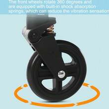 Portable Baby Stroller One-Hand Folding Pushchair W/Adjustable Backrest - Black - View 4