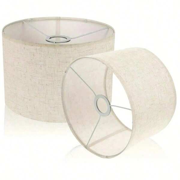 1pc Natural Linen Lamp Shades, Drum Lampshades For Table Lamp, Classic Modern Large Drum Lamp Shade, Beige Floor Lamp Shade Natural Linen Handcrafted Best Gifts Birthday