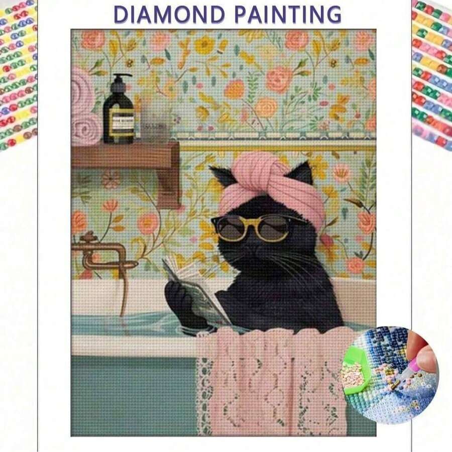Kit de pintura de diamantes 5D "La vida de los gatos" segunda edición, pintura de diamantes completa con arte de diamantes, una idea de regalo única para amigos y familiares