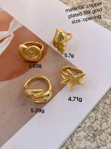 1pc Elegant Minimalist Geometric Zirconia Inlaid Dual-Tone Ring, Luxury 18K Gold Plated, Unique Design