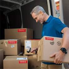 150pcs/Roll Fragile Warning Stickers, Rectangular "FRAGILE" Handle With Care, Do Not Crush, Do Not Drop, PVC Self-Adhesive Roll Label