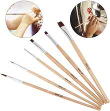 6 Pinceles de Pintura al óleo de Arte Maquillaje, Profesional Pincel de Maquillaje Facial de Halloween Pincel de Pintura de Acuarela para Fiesta de Halloween Doodle - 1 - Ver 4