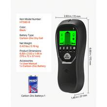 Stud Finder Wall Scanner, 5 In 1, Electronic Wall Stud Detector With Smart Sensor, High-Definition LCD Display And Audio Alarm, For The Center And Edge Of Metal, AC Wire, Joists, Pipes, Black - US A Type Plug(110-127V) - View 7