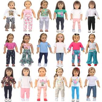 1pc 18-Inch Reborn Baby Doll Outfit, Floral, Cactus, Hippo, Bow Design Long Sleeve/Short Sleeve + Pants Set, Fashionable & Cute Autumn Clothes For 45cm Plush Doll, Role Play Toy For Girls & Boys, Halloween, Christmas Gift, Stocking Stuffer, Holiday Party, Home Decor, Collectible