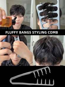 1/2/4pcs New All-In-One Volumizing Wide-Tooth Hair Comb - Fluffy Texture, Suitable For Men, Made Of ABS Plastic With Textured Handle, Suitable For All Hair Types, Great For Home, Back To School, Travel & Vacation - Multicolor - View 7