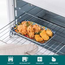 vancasso 6 Pieces Plate Set, Multicolour Set, Polychrome, Porcelain Dinnerware, Rectangular Dish For 6 Person, Ceramic Stamping In Bohemian Style, 8.5in - Nhiều màu - Xem 4