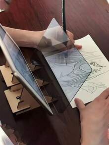 طقم لوحة الرسم الشفافة بالبروجيكشن، لوحات رسم بصرية شفافة مع حامل - أداة مساعدة للرسم والتصوير بالبروجيكشن، حامل عرض بصري للرسم، أداة صنع DIY للإبداع الفني، لوازم الرسم والتصوير، تشمل قلم الرسم، متوافق مع الهواتف المحمولة واللوحات، مثالي للفنانين والهواة، عودة إلى المدرسة، لوازم مدرسية