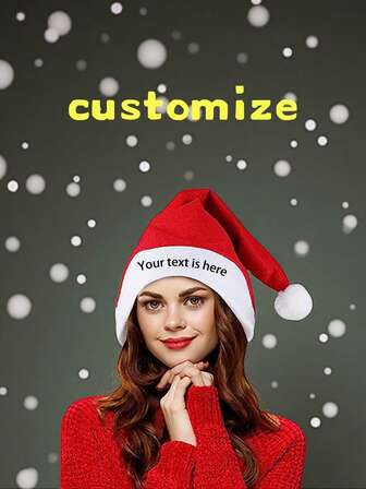 Customized Christmas Hat With Personalized Text/Slogan, Make Your Own Exclusive Christmas Gift For Company, Team, Family