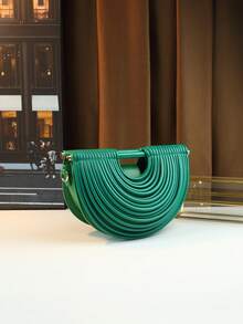 Noodle Element Handbag, Dumpling Shaped Crossbody Bag For Women, Saddle Bag - Green - View 3