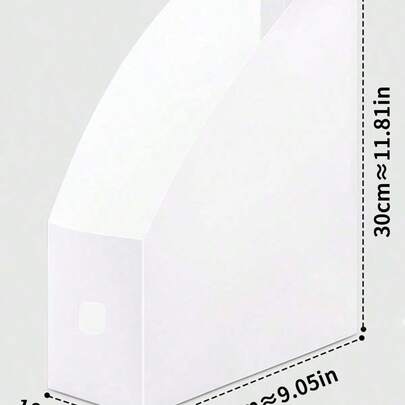 1pc白色防水文件收纳盒文件盒桌面文件架厨具收纳盒橱柜杂物整理盒整理收纳盒加厚塑料可折叠简易文件架学生宿舍桌面书立