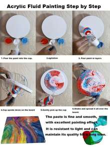 Bộ 6 màu sơn nghệ thuật dạng lỏng, độ bóng cao, sơn acrylic, chống phai màu, hiệu quả hoàn hảo sau khi khô, thích hợp cho đá, gỗ, vải bố, thạch cao và các bề mặt nghệ thuật khác, 100ml/chai, sơn nghệ thuật, màu sắc sống động, sơn bền lâu, dụng cụ nghệ thuật, dành cho nghệ sĩ và họa sĩ, vẽ tranh sáng tạo, dễ tán, màu sắc bền lâu, bột màu vẽ. - Nhiều màu - Xem 7