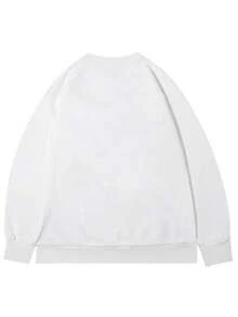 Sudadera de cuello redondo de manga larga con estampado gráfico, de corte holgado, de moda y fresca, para invierno