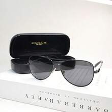 Coach 1 Pair Of Coach Decorative And Fashionable Fashion Glasses, Classic And Casual Black Pilot Fashion Glasses For Women, Suitable For Daily Outings, Travels, Self-Driving, Decoration, And Autumn Matching. A Great Gift