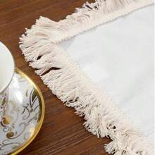 1pc/6pcs/30pcs Vintage American Style Tassel Placemats, Designed For Cafe, Hotel, Coffee Table, Tea Table - Multicolor - View 6