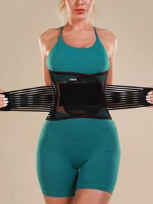 VBOSI 1pc Breathable Adjustable Waist Support Belt, Provides Lumbar Support, Unisex, Mesh Material - Black - View 7