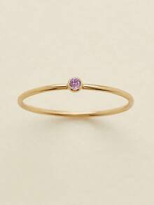 1pc 316L Stainless Steel Birthstone Ring For Woman Gold Color Simple Style Ring Festival Party Fashion Jewelry Dropshipping