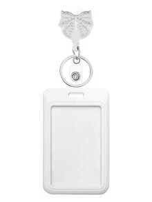 1pc ID Card Holder With Bow Retractable Nurse Badge Reel Cute Resin Bow Teacher Badge Reel For Keys Keychain Best Gift For Doctor Nurse Teacher Student Office Worker For Women Money Wallet Mini Wallet Purse Wallet Card Wallet