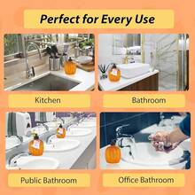 Simple Fun - Dispensador de Jabón Líquido para Manos con Aroma a Pastel de Calabaza y Manzana y Especia de Calabaza, Recargable Decorativo para Encimeras de Cocina y Lavabos de Baño - Calabaza brillante - Ver 7