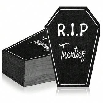 20/40/60pcs Death To My 20s Birthday Party Napkins Rip To My Twenties Party Cocktail Napkins 30th Birthday Party Napkins Supplies 30 Year Old Birthday Decorations For Men Women Tombstones Disposable Napkins My Youth Funeral Funny Birthday Party Decorations