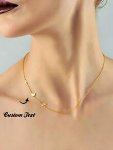 Letter Birthstone Necklace, Personalized Necklace, Letter Necklace, Birthstone Necklace, Minimalist Necklace, Mother's Day Gift, Gift For Her - Multicolor Heart - View 3