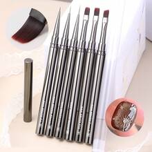 Hot 6PCS Metal Rod Nail Art Brush Set Wholesale Colouring Pen Large Square Round Light Therapy Pen Halo Pen