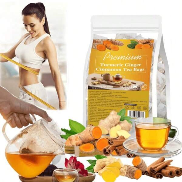 30 Bags Of 150g | Turmeric Ginger Nutmeg Tea, Turmeric, Ginger, Nutmeg Tea Bags, No Additives, No Caffeine, No Additives, Afternoon Tea, Health Tea