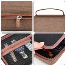 ALKOO Quay 偏光时尚眼镜男女通用旅行时尚眼镜盒，时尚眼镜收纳盒（仅含盒子） - 咖啡棕 - 查看 3