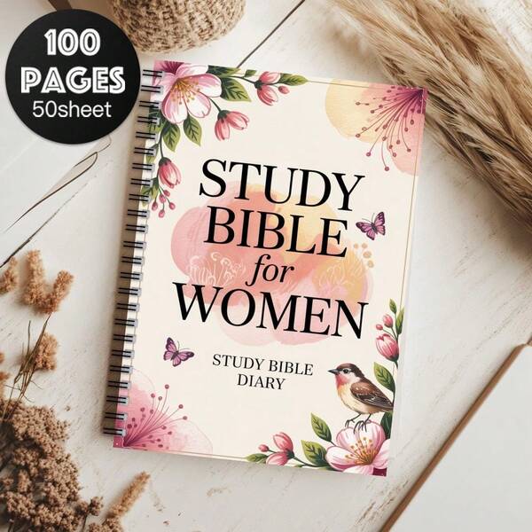 1 pieza Diario de Estudio Bíblico para Mujeres - Cuaderno de Oración Espiral Cristiano, Diseño Floral, Fondo Rosa Claro - Versículo Bíblico, Escritura Bíblica, Diario de Oración - Regalo para Mujeres, Grupo de Estudio Bíblico, Regalo Religioso - Encuadernación Espiral Duradera, Adecuado para Llevar a Diario, Diario de Fe, Portada Inspiradora, Material de Papel de Alta Calidad, Regalo de Fe, Diseño de Mariposa, Escritura Suave, Diseño de Mariposa Rosa Claro y Gris, Herramienta de Estudio Bíblico, Diario Reflexivo, Oración de Mujeres