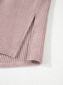 Acelitt Damen Winter Einfarbiges Cord Retro Stil Lässige Locker Kragen Hemd Jacke