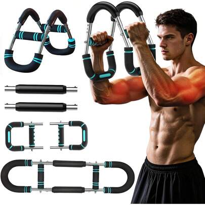NEWKIBOU Ejercitador de Brazo Ajustable , Fortalecedor de Antebrazo y Arm Trainer Ajustable en 30-50kg, Diseño Desmontable, Ejercitador de Brazos para Torso, Equipo Gimnasio en Casa