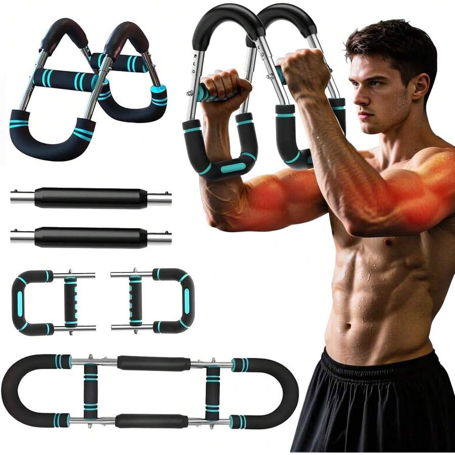 NEWKIBOU Ejercitador de Brazo Ajustable , Fortalecedor de Antebrazo y Arm Trainer Ajustable en 30-50kg, Diseño Desmontable, Ejercitador de Brazos para Torso, Equipo Gimnasio en Casa - 1 - Ver 1