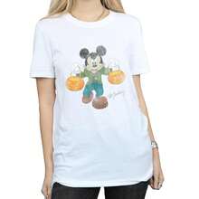 Disney Womens/Ladies  Mickey Mouse Cotton Boyfriend TShirt (White) - White - View 5