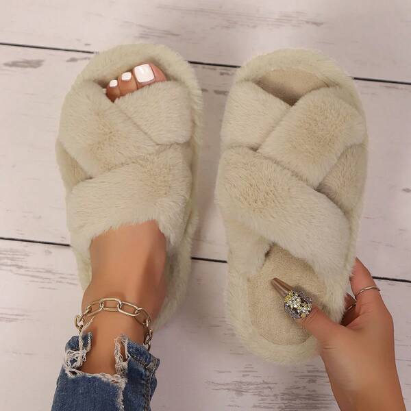 1 Pair Of Cute Diamond-Patterned Fabric Crossover Women's Home Slippers, Suitable For All Seasons, Casual Couple's Home Slippers, Suitable For Both Indoor And Outdoor Use, Applicable To Any Season.