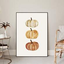 1 pièce Impression sur canevas d'art charmeuse de citrouille d'automne sans cadre - Décoration murale aquarelle sans cadre pour la maison et le bureau