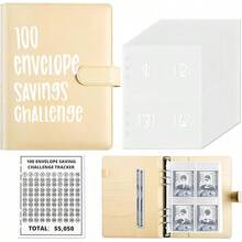 Money Saver Budget Binder Book With Pouches, Envelope Challenge Binder With Numbers, A5 Money Budget Envelopes Cash Saving $5,050 Pink2025 - Yellow - View 12