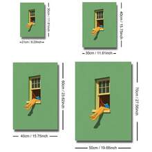 1 Stück gerahmtes/ungerahmtes Poster "Grünes, warmes Lesen am Fenster", Buchliebhaber Wandkunst Leinwanddruck, minimalistischer Lesewinkel Bibliothek Ästhetik Dopamin Dekoration für Bücherwurm, Wohnheim, Büro, Wohnzimmer, Schlafzimmer, moderne Heimdekoration