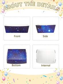 10pcs/20pcs/50pcs Outer Space Birthday Party Decorations Packs Space Themed Solar System Planet Nacho Boats Severing Food Trays Plates For Spach Theme Astronaut Galaxy Party Supplies - Nhiều màu - Xem 7
