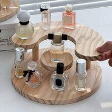 1pc Wooden Vertical Storage Rack, Multi-Tier Display Stand For Cakes, Snacks, Figurines, Perfumes, Home Use