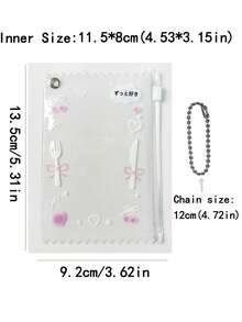 1pc Romantic Butterfly & Snowflake Design PVC Zipper Bag, 3 Inch Instant Photo/ID Card Holder, Idol Fan Collection Display Storage Pouch