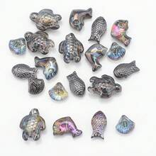 20 件/包水晶玻璃珠各种海洋生物饰物（鱼、海龟、海豚、贝壳）电镀色，DIY 珠宝制作用品，适用于项链、耳环、手链、钥匙扣、手机挂绳、汽车装饰 - 龜貝魚豚 - 查看 19