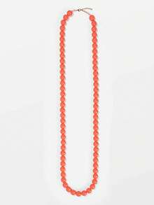 1 pieza Collar largo de cuentas geométricas de plástico de estilo bohemio, hecho a mano para mujeres, se puede usar en doble capa, adecuado para verano, playa, vacaciones y uso diario