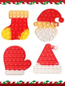 1/2/6/8pcs Christmas Sensory Fidget Toy Set, Suitable For Children, Girls, Boys, Christmas Party Gifts, Christmas Candy Bags, Stress Relief