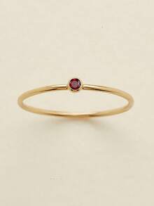 1pc 316L Stainless Steel Birthstone Ring For Woman Gold Color Simple Style Ring Festival Party Fashion Jewelry Dropshipping