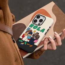 A European And American Style 'Hello Girl' Design Phone Case With Anti-Slip Texture To Protect The Phone From Drops. This Phone Case Is Suitable For IPhone 11 To 16 Series, Showcasing A Fashionable And Creative Design. - Mix Color 1 - View 1
