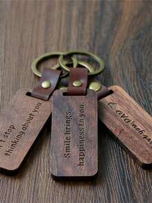 100pcs Customizable Wooden Keychains, Suitable For Holiday Gifts, Carving, "Vacay Vibes/Vacation" Design, Unisex, Casual, Sports, Commute, Retro, Customizable, Personalized, Unique, Girlfriend, Boyfriend, Family, Friends, Beach Bag, School Supplies, Teacher Gifts, College, Coworkers, Dorm, Teachers, Boys And Girls, Teens, Middle School, High School, University, Freshmen, Sophomores, Lower Grade Students - Multicolor - View 5