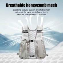 Unisex Lightweight Running Vest Backpack With Zipper Water Bottle Pocket, Running Phone Pouch, Outdoor Hiking Vest Bag, Cycling Vest Bag, Compact Sports Storage Backpack With Water Bottle Holder, Ergonomic Design With Padded Back Panel And Breathable Mesh, Suitable For Hiking, Cycling, Fitness, Ideal For Running, Trekking, Mountaineering, Compact And Durable For Long-Distance Activities - Multicolor - View 7